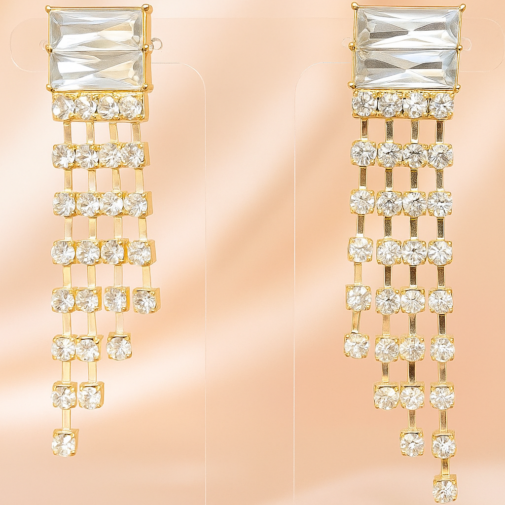 Cascading Crystal Symphony Earrings