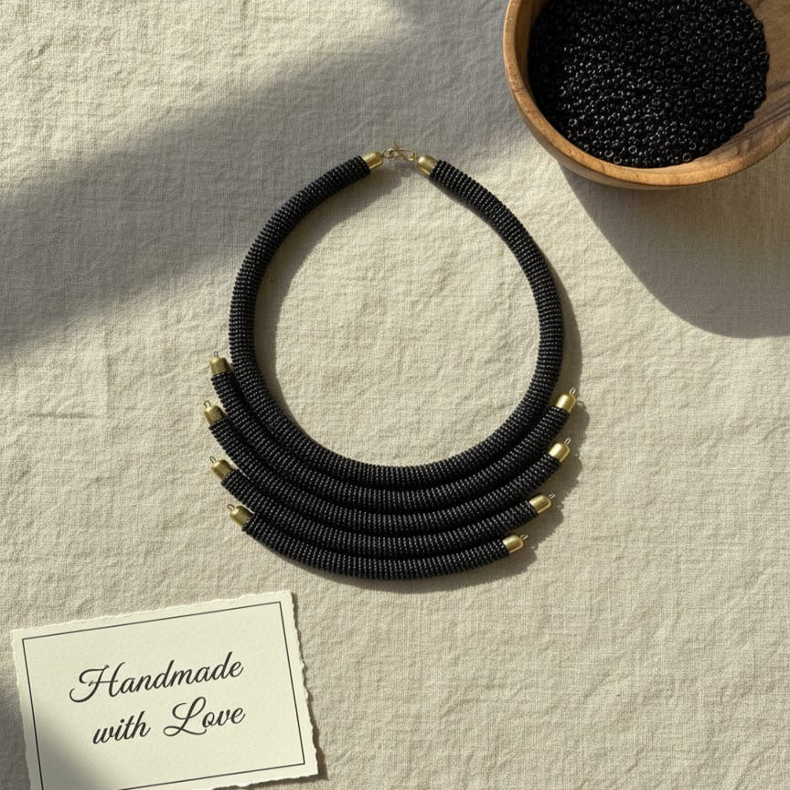 Black Multi-Layer Necklace