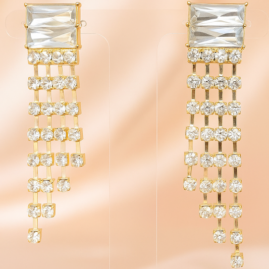 Cascading Crystal Symphony Earrings