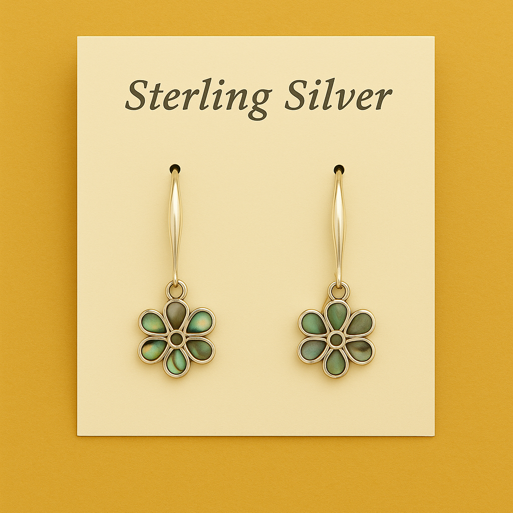 Abalone Bloom Sterling Silver Earrings