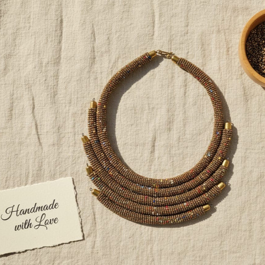 Earth-Tone Multi-Layer Necklace