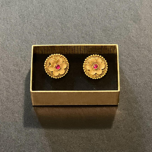 Gold Flower Stud Earrings