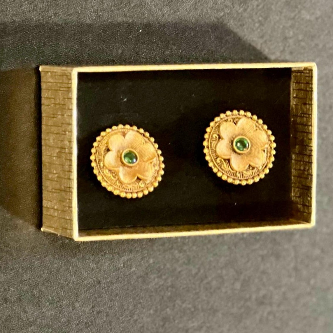 Gold Flower Stud Earrings