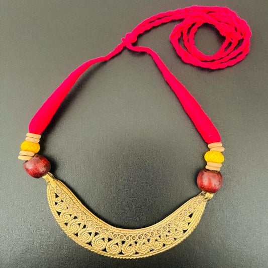 Handcrafted Terracotta Necklace with Intricate Detailing