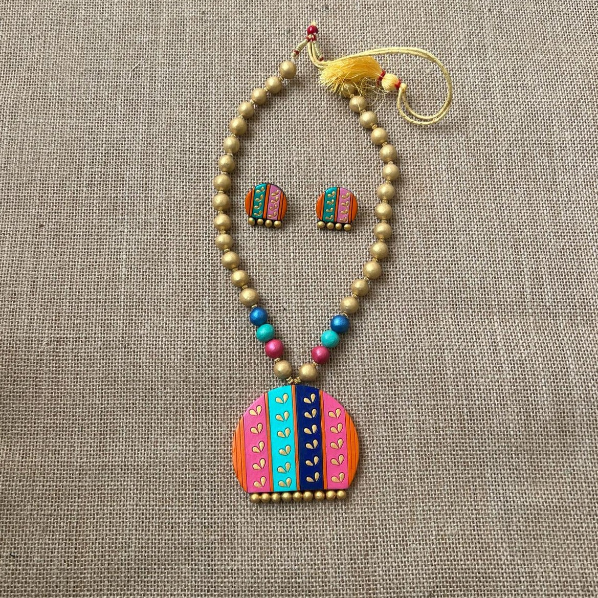 Earthen Elegance: Handcrafted Terracotta Necklace Set