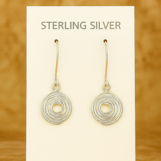 Spiral Rounded Wire Hook Earrings