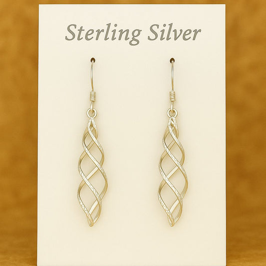 Textured Open Spiral Cone Earrings